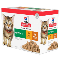 Hill's Feline Kitten Multipack Pouch Chicken & Turkey guljašš kassipoegadele