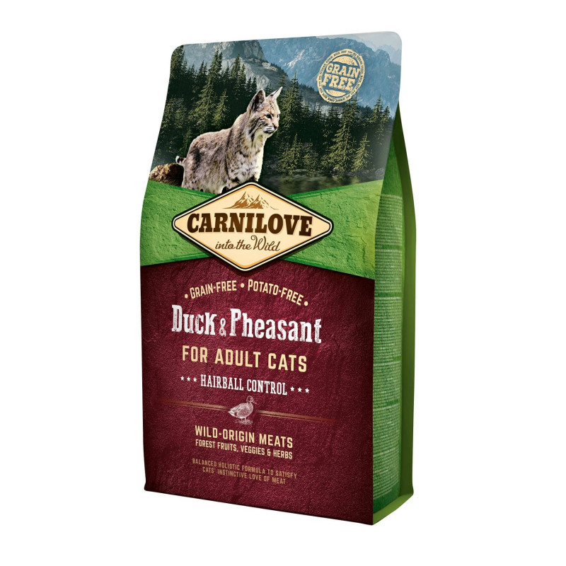 Carni Love Duck & Pheasant Adult Cat Hairball Control kuivtoit kassidele
