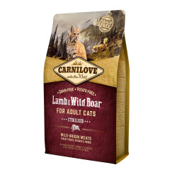 Carni Love Lamb & Wild Boar Adult Cat Sterilised kuivtoit kassidele