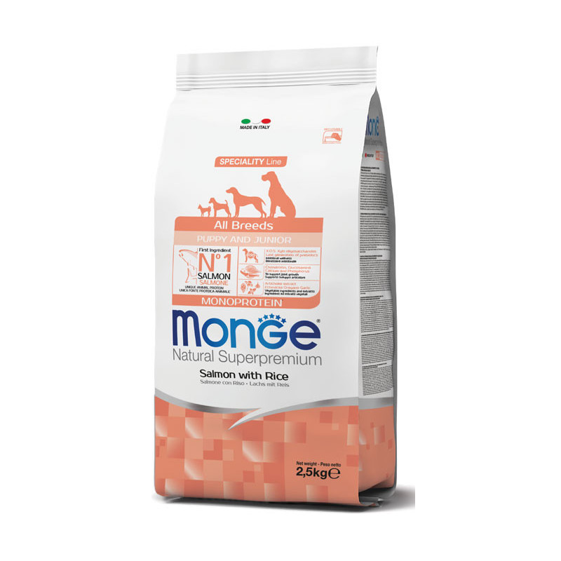 Monge All Breeds Puppy & Junior Salmon kuivtoit kutsikatele-Bosse.ee