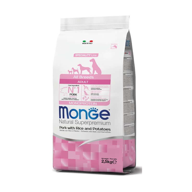 Monge All Breeds Adult Pork kuivtoit koertele - bosse.ee