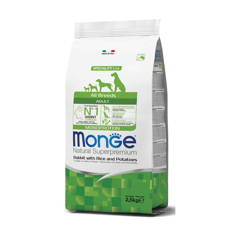 Monge All Breeds Adult Rabbit kuivtoit koertele - bosse.ee