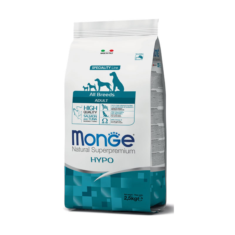 Monge All Breeds Adult Hypoallergenic Salmon & Tuna kuivtoit koertele - bosse.ee