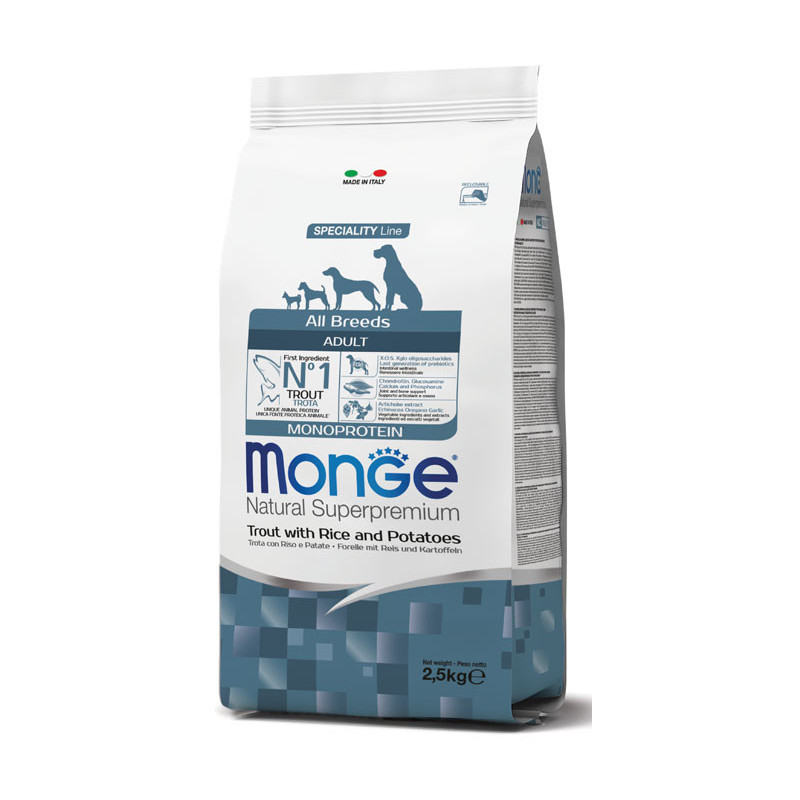 Monge All Breeds Adult Trout kuivtoit koertele-Bosse.ee