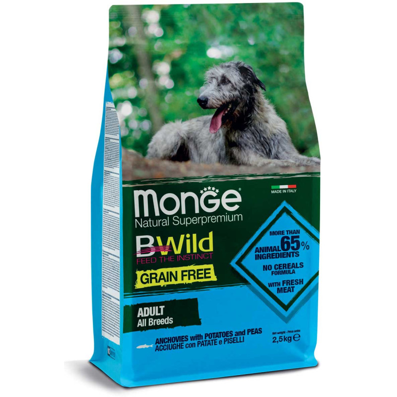 Monge Grain Free All Breeds Adult Anchovies teraviljavaba kuivkoeratoit-Bosse.ee
