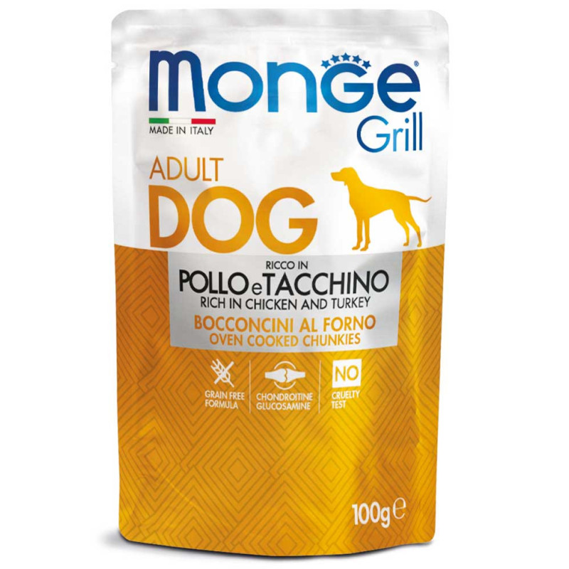 Monge Grill Dog Pouches kana- ja kalkunikonservid koertele - Bosse.ee