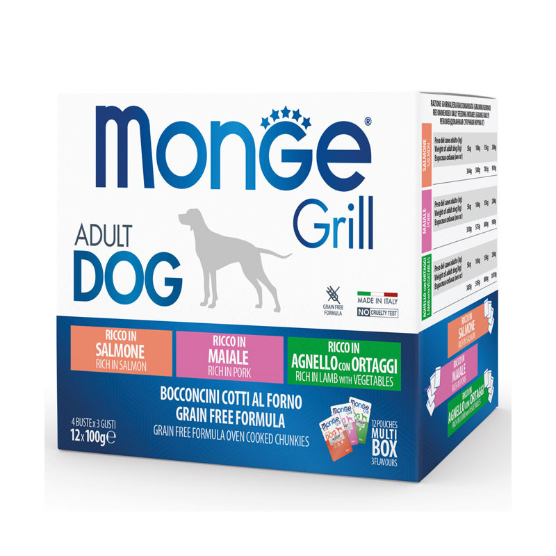 Monge Grill Multipack lamba-, sea- ja lõhekonservide komplekt koertele - Bosse.ee