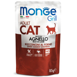 Monge Grill Cat Pouches konservtoit lambalihaga kassidele-Bosse.ee