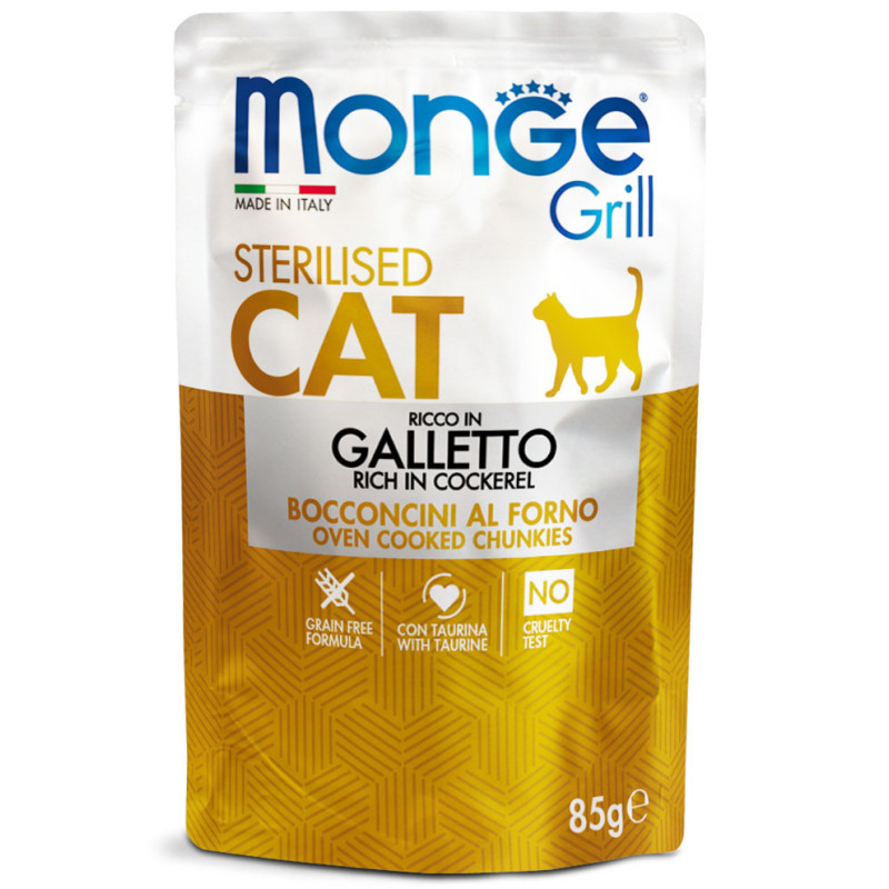 Monge Grill Cat Pouches kana sisaldav konservtoit steriliseeritud kassidele-Bosse.ee