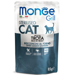 Monge Grill Cat Pouches forelliga konservid steriliseeritud kassidele - bosse.ee