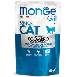 Monge Grill Cat Pouches makrelliga konservtoidud vanematele kassidele - bosse.ee