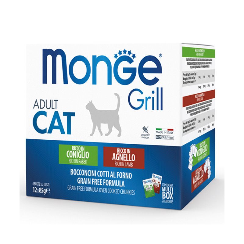 Monge Grill Multipack konservikomplekt küüliku ja lambalihaga kassidele - Bosse.ee