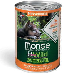 Monge BWild Puppy & Junior teraviljavaba konservtoit pardiga, kõrvitsaga ja suvikõrvitsaga kutsikatele-Bosse.ee