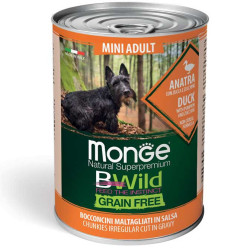 Monge BWild Mini Adult teraviljavaba konserv pardi, kõrvitsa ja suvikõrvitsaga koertele - bosse.ee