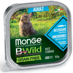 Monge BWild Adult pastett anšooviste ja köögiviljadega kassidele-Bosse.ee