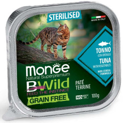 Monge BWild Sterilised pasteet tuunikala ja köögiviljadega steriliseeritud kassidele - bosse.ee