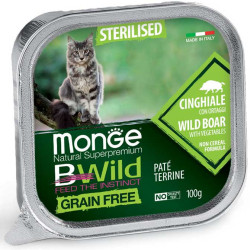 Monge BWild Steriliseeritud kassidele mõeldud metssiga ja köögiviljadega pasteet-Bosse.ee