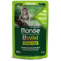 Monge BWild Steriliseeritud kassidele mõeldud konservtoit metssigade ja köögiviljadega-Bosse.ee