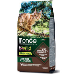 Monge BWild All Large Breeds teraviljavaba kuivtoit kassidele, sisaldab pühvliliha-Bosse.ee