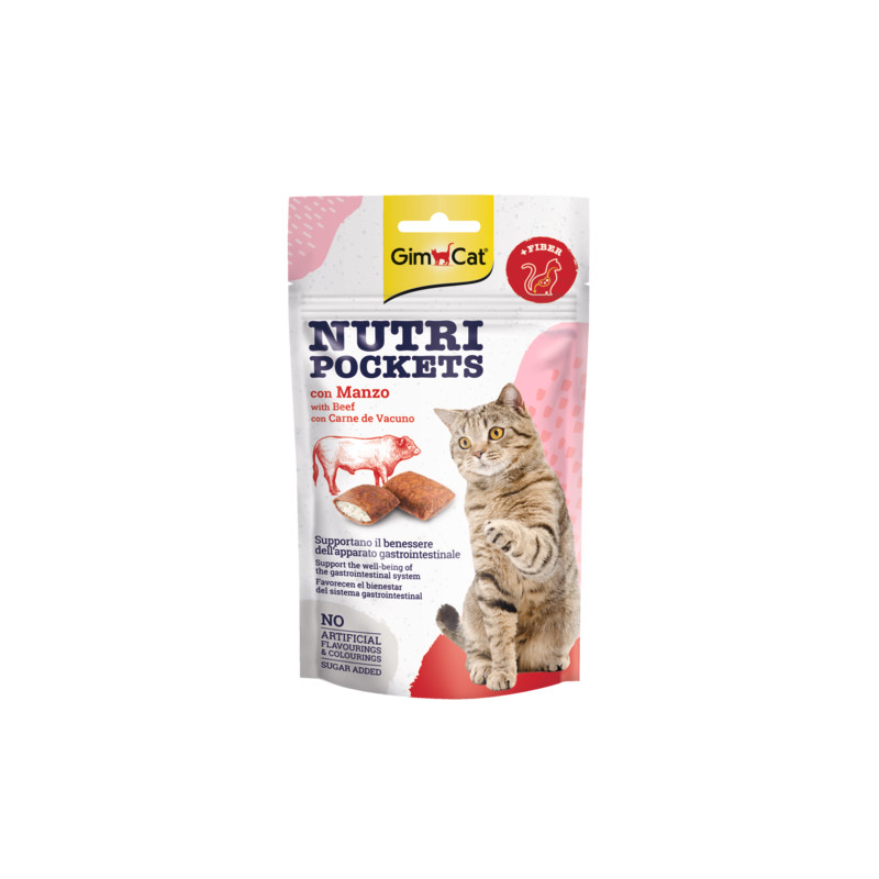 GimCat Nutri Pockets with Beef & Malt maiuspalad kassidele - Bosse.ee