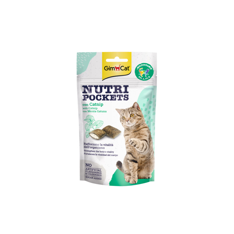 GimCat Nutri Pockets with Catnip & Multivitamin maiuspalad kassidele - Bosse.ee