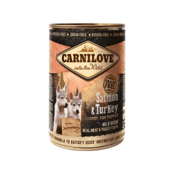 Carnilove Wild Meat Salmon & Turkey for Puppies konserv koertele - Bosse.ee