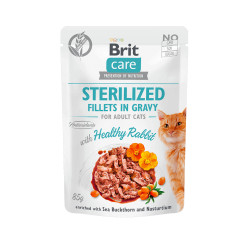 Brit Care Cat Sterilized Fillets in Gravy Healthy Rabbit küülikukonserv steriliseeritud kassidele