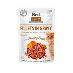 Brit Care Cat Fillets in Gravy Hearty Duck pardikonserv kassidele - Bosse.ee