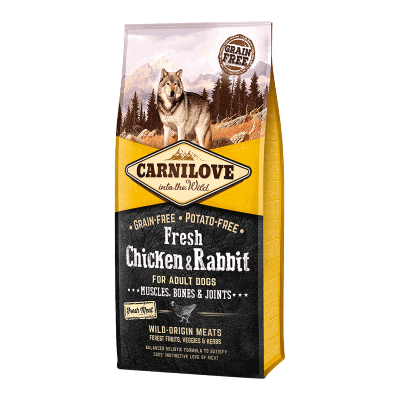 Carnilove Fresh Chicken & Rabbit kuivsööt koertele - Bosse.ee