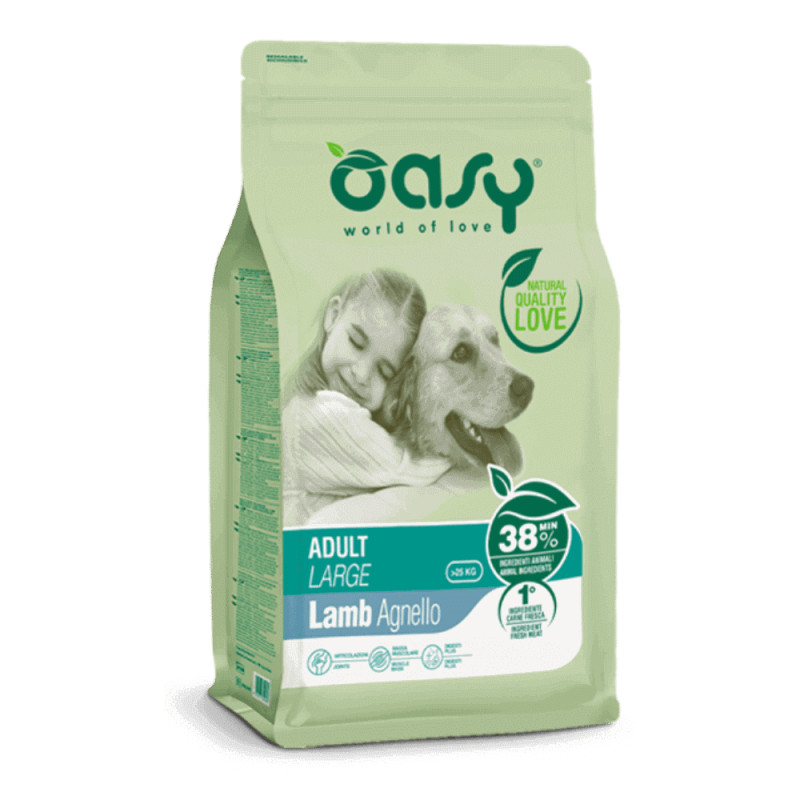 Oasy Adult Large Breed Lamb kuivtoit lambalihaga suurt tõugu koertele - Bosse.ee