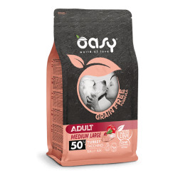 Oasy Grain Free Adult Medium & Large Turkey teraviljavaba kalkunilihaga kuivtoit koertele - Bosse.ee