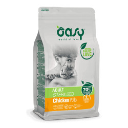 Oasy Adult Cat Sterilized Chicken kuivtoit kanaga steriliseeritud kassidele - Bosse.ee