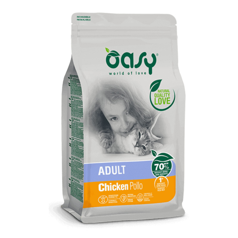 Oasy Adult Cat Chicken kuivtoit kanaga kassidele - Bosse.ee