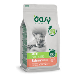 Oasy Adult Cat Sterilized Salmon kuivtoit lõhega steriliseeritud kassidele - Bosse.ee
