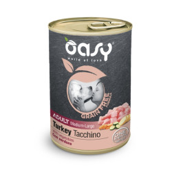 Oasy Grain Free Adult Medium & Large Turkey kalkunilihaga konservid koertele - Bosse.ee