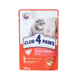 Club 4 Paws Premium kalkunikonservid tarretises kassidele - Bosse.ee