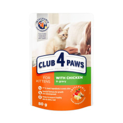 Club 4 Paws Premium kanakonservid kastmes kassipoegadele - Bosse.ee