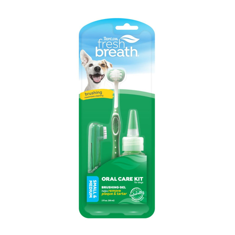 TropiClean Fresh Breath Oral Care Kit hambahoolduskomplekt koertele - bosse.ee