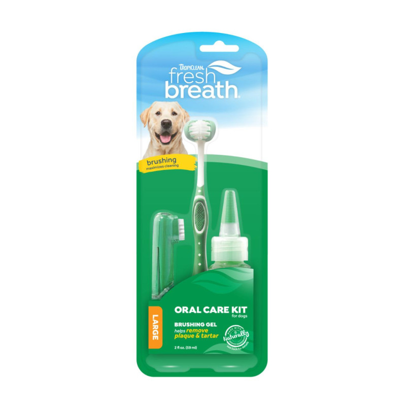 TropiClean Fresh Breath Oral Care Kit hambahoolduskomplekt koertele - bosse.ee