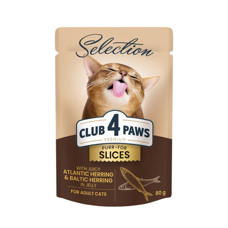 Club 4 Paws Premium Selection heeringakonservid tarretises täiskasvanud kassidele - Bosse.ee