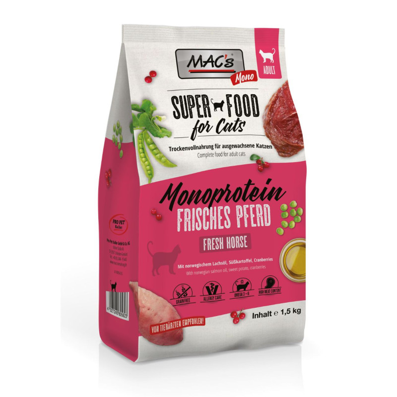 Mac`s Cat Dry Mono kuivsööt hobuselihaga kassidele - Bosse.ee