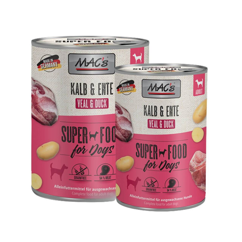 Mac`s Dog konservid vasikaliha ja pardiga koertele - Bosse.ee