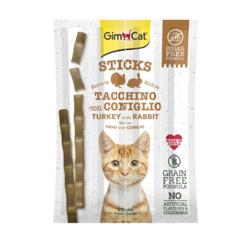 GimCat Sticks kalkuni- ja küülikumaiused kassidele - bosse.ee