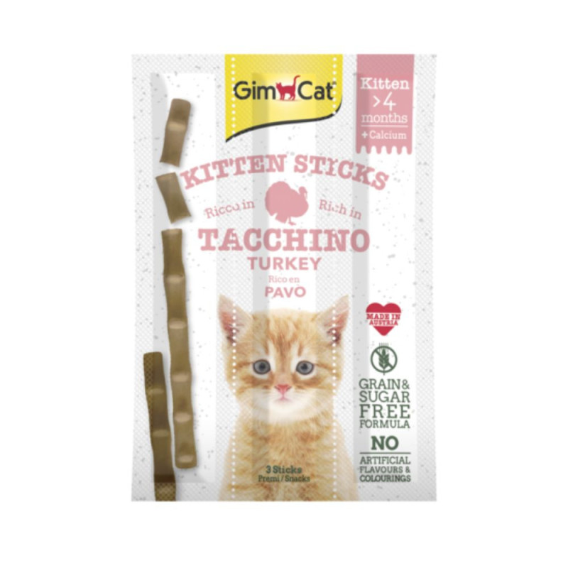 GimCat Kitten Sticks maiuspalad kalkuniliha ja kaltsiumiga kassipoegadele - bosse.ee