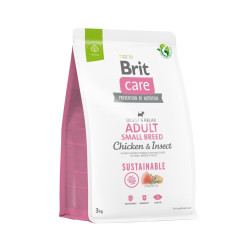 Brit Care Sustainable Adult Small Breed Chicken & Insect kuivtoit koertele bosse.ee