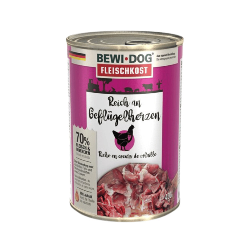 Bewi Dog Poultry Hearts konserv linnusüdametega koertele 