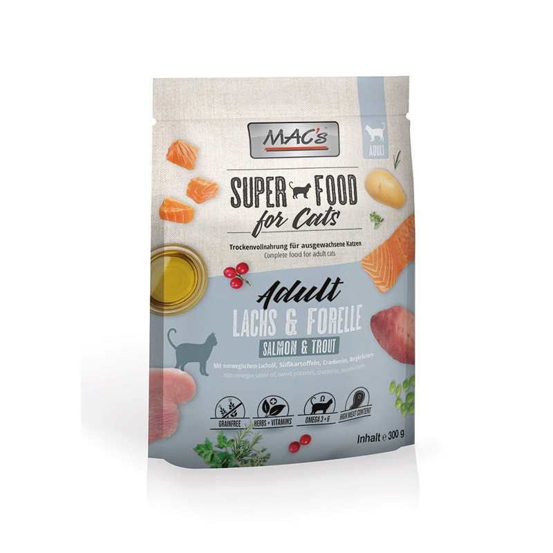 Mac`s Cat Dry Adult kuivsööt lõhe ja forelliga kassidele - Bosse.ee