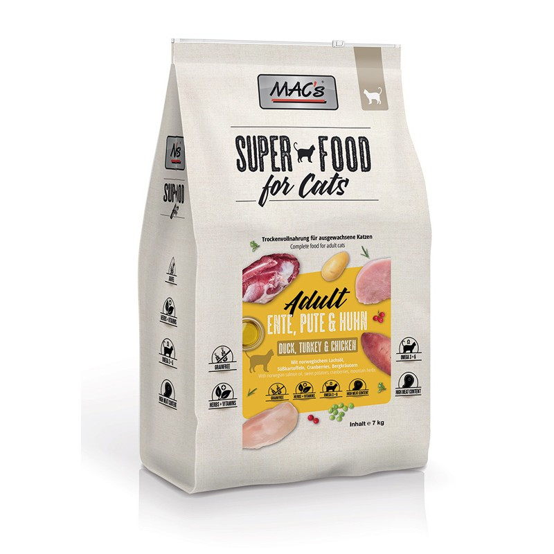 Mac`s Cat Dry Adult kuivsööt pardi, kalkuni ja kanaga kassidele - Pet24-st.