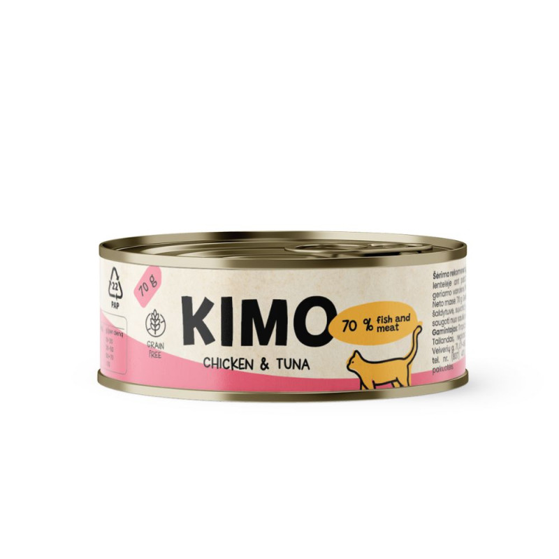 Kimo konservtoit kassidele kana ja tuunikalaga