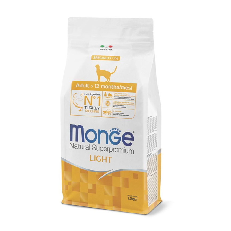 Monge Adult Light kuivtoit kalkuniga kassidele-Bosse.ee